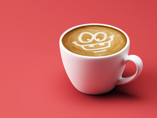 Face Laughing Coffee Cup Concept