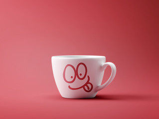 Face Laughing Coffee Cup Concept