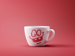 Face Laughing Coffee Cup Concept