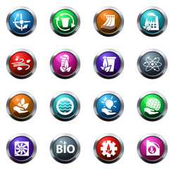 Eco energy icons set