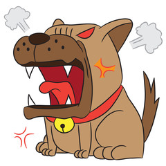 vector cartoon character dog angry