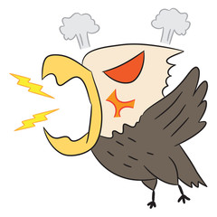 vector cartoon character eagle angry