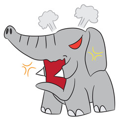 vector cartoon character elephant angry