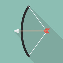 Bow and arrow flat style