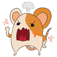 vector cartoon character hamster angry