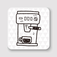 Fototapeta premium coffee machine doodle
