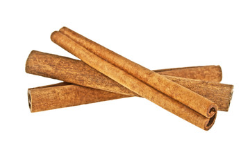 Cinnamon sticks isolated on white background