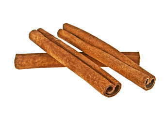 Cinnamon sticks isolated on white background