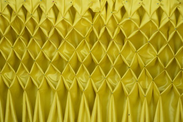 Beautiful yellow pleated fabric for decoration