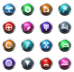 Vector vehicle service station icons set