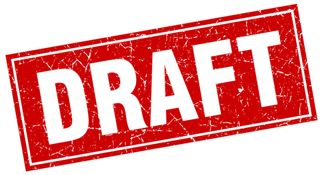 recommend clip art: draft red square grunge stamp on white