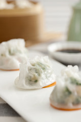 Traditional Chinese breakfast shrimp dumplings