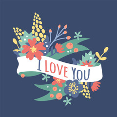 Vintage Valentine Day decoration flowers