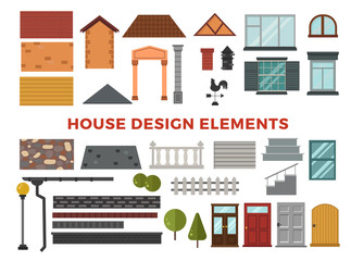 Family house vector design elemets