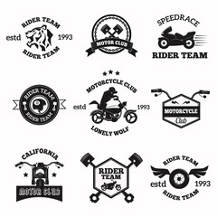 Obraz premium Bikers badges emblems vector icons