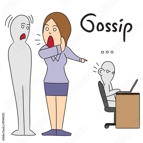 "vector cartoon character woman gossip" Stock image and royalty-free