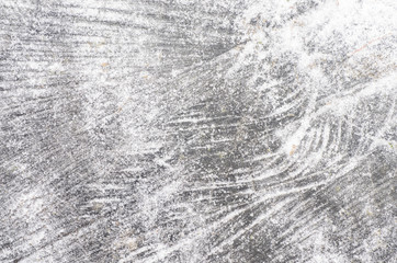 wooden background covered in snow