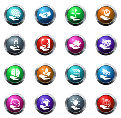 Hand icon collection insurance