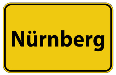 Fototapeta premium Ortstafel Nürnberg in Deutschland