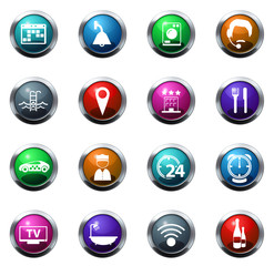 Hotel Icons set elegant series