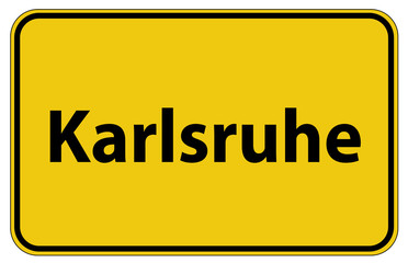 Ortstafel Karlsruhe in Deutschland