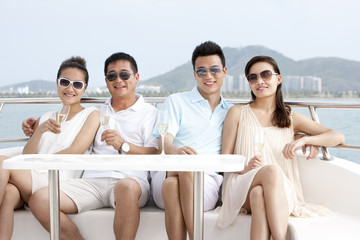 Friends Relaxing on a Yacht