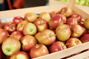 Apples at the farmers market red color