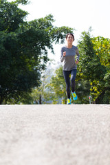 Asian woman go jogging