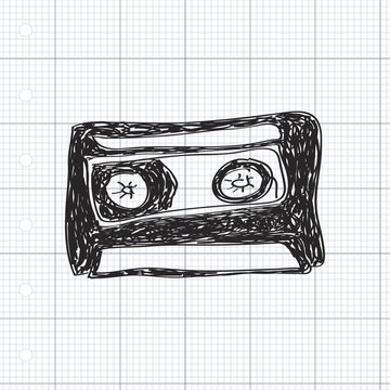 Simple doodle of a cassette