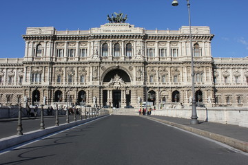 Fototapeta na wymiar Supreme Court of Cassation in Palace of Justice in Rome. View from the street