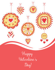 Beautiful Greeting Card for Valentine's Day or Invitation to Wedding. Romantic Vector Background.
