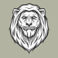 Lion head symbol. Vintage style.