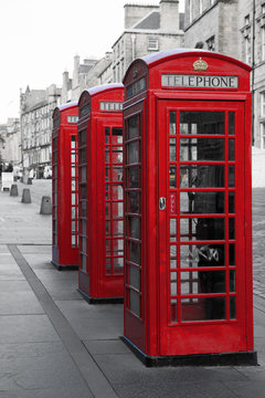 Phone boxes on the Royal Mile