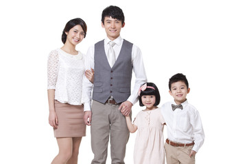 Portrait of happy young family