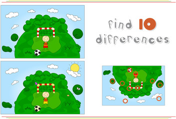 Fototapeta premium A football player with a soccer ball. Educational game for kids: