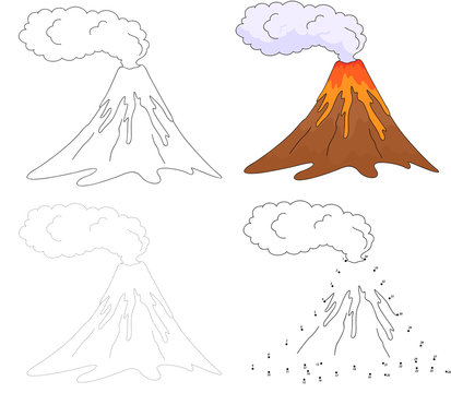 hand drawn sketch of dangerous volcano eruption  Stock Illustration  25622129  PIXTA