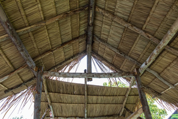 Fototapeta na wymiar natural roof made wood 