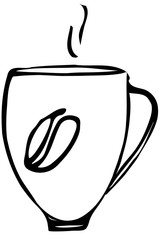  sketch of a porcelain coffee cup