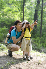 Father and son in the great outdoors