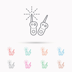 Baby monitor icon. Nanny for newborn sign.
