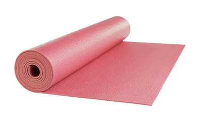 Yoga mat isolated on white background, includes clipping path.