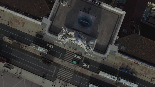 Top View of Augusta Arch in Lisbon, Portugal