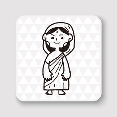 Indian woman doodle