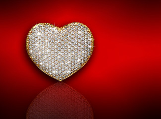 Heart diamond composition. Valentine's day background 
