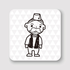 indian old man doodle