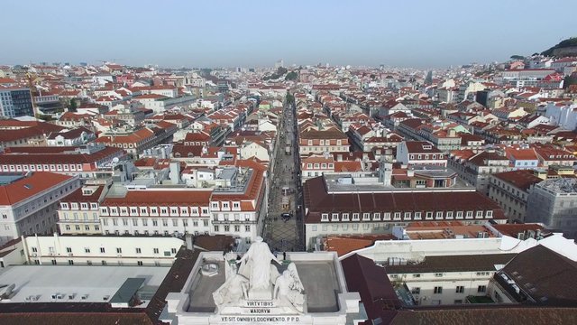 Rua Augusta with the famous Augusta Arch in Lisbon, Portugal