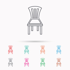 Chair icon. Seat furniture sign.