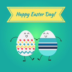 Happy easter with happy egg