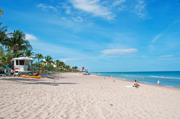 Torretta di guardia, bagnino, sole, relax, spiaggia di Fort Lauderdale, Contea di Broward, Florida, America, Usa Florida, America, Usa Florida, America, Usa