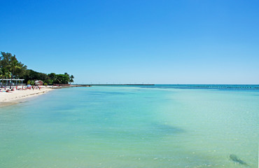 Spiaggia di Higgs, molo, sole, relax, mare, Key West, isole Keys, Florida, America, Usa